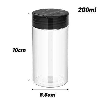1/12x Plastic Spice Jars with Shaker Lids – Transparent Safety Bottles for Kitchen Storage