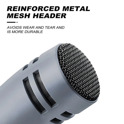 E608 Kick Drum Microphone 7-Piece Kit - For Bass, Snare, Toms, Cymbals, Studio & Live Performance Recording