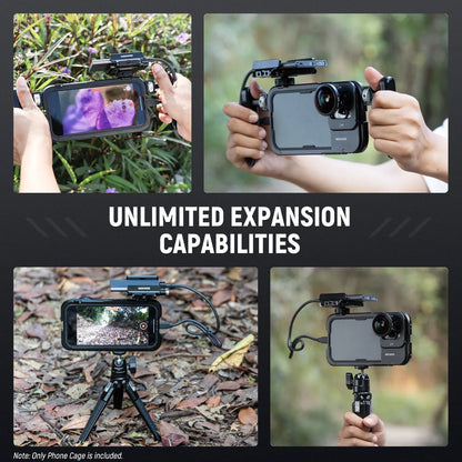 NEEWER Phone Cage Video Rig — Dual Handles Stabilizer for iPhone 15 Pro / Pro Max | Smartphone Video Recording Rig
