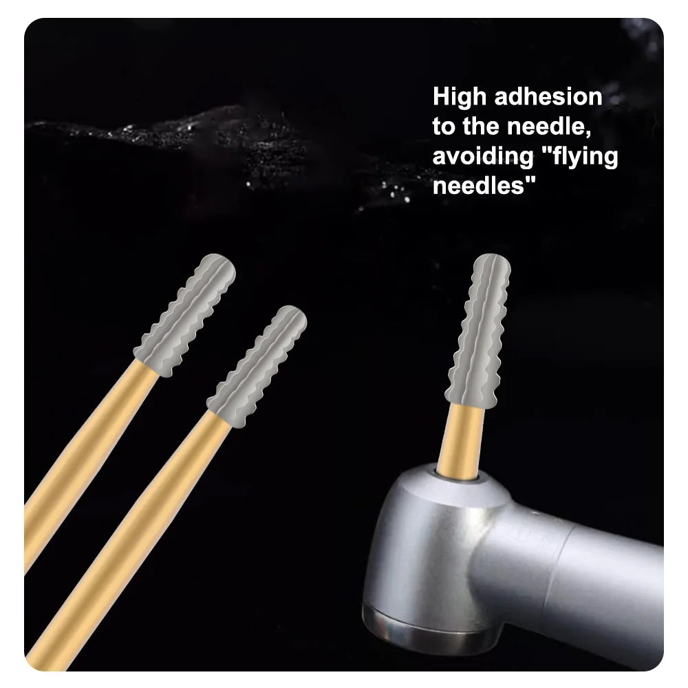 10Pcs/Box FG1957/FG1958 Dental Carbide Burs - Golden High-Speed Tungsten Steel for Crown Metal Cutting, Dentistry Tools