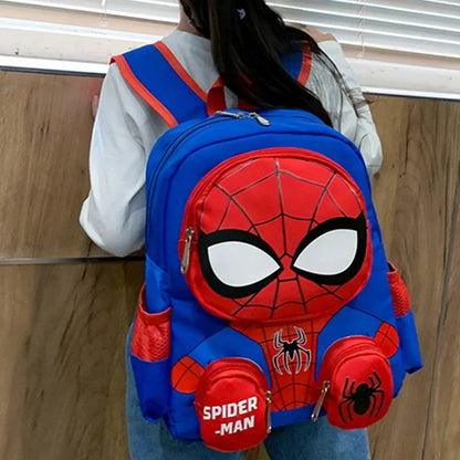 Spiderman 3D Cartoon Backpack - Super Heroes School Bag for Kids - Kindergarten Travel Bag Gift