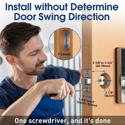 Smart Keyless Door Lock with Touchscreen Keypad – Password & App Unlock, Easy Install, Supports 50 User Codes