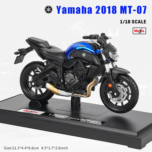 Maisto 1:18 Alloy Motorcycle Model – Yamaha MT-07/MT-10, Ducati, Kawasaki, KTM, Suzuki, BMW
