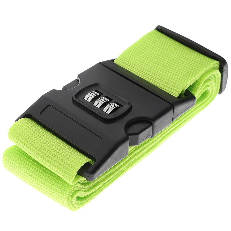 Adjustable Anti-Theft Luggage Strap — Password Lock Baggage Belt for Suitcase & Travel Bags