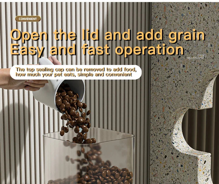 Cat & Dog Automatic Feeder with Water Dispenser – Gravity Food Storage Container