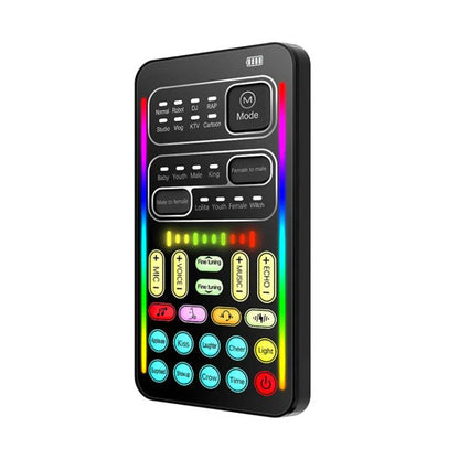 i9 Mini Voice Changer Sound Card – Portable Bluetooth Audio Effects Mixer for Live Streaming, Mic & Multi-Effect Voice Control