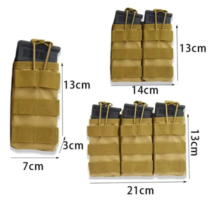 Outdoor Tactical Magazine Molle Pouches – AK, AR, M4 Dual Ammo Storage Bag, Rifle & Pistol Holster for Hunting & Airsoft