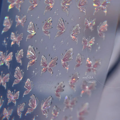 5D Glitter Butterfly Nail Sticker – Kawaii Aurora Nail Art Decal for DIY Manicure & Nail Decorations