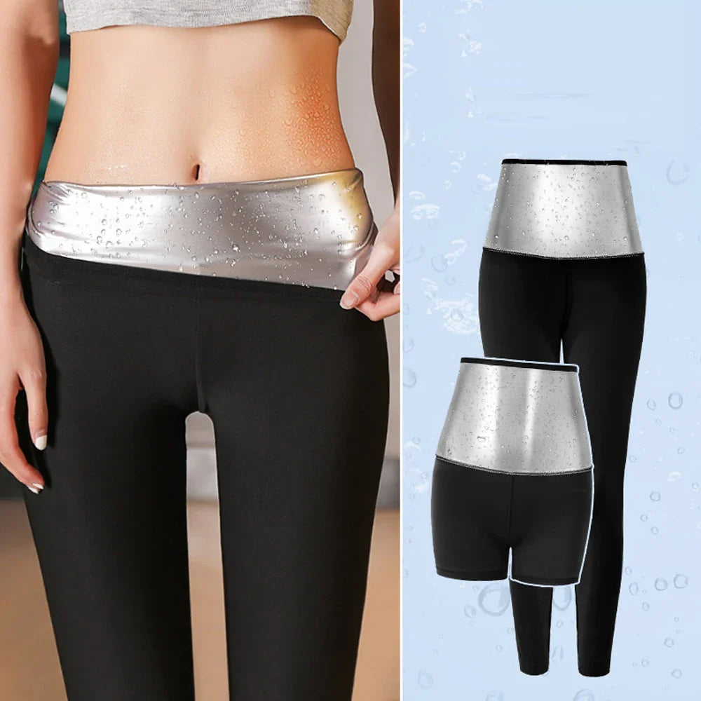 Women’s Sauna Sweat Suit Shorts – Waist Trainer Body Shaper with Pockets for Fitness, Gym & Weight Loss