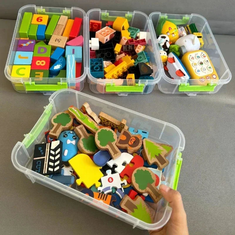 4-Layer Stackable Transparent Organizer – Multi-Tier Plastic Storage Box for Kids Toys, Makeup, Jewelry, Office & School