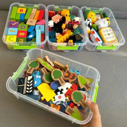 4-Layer Stackable Transparent Organizer – Multi-Tier Plastic Storage Box for Kids Toys, Makeup, Jewelry, Office & School