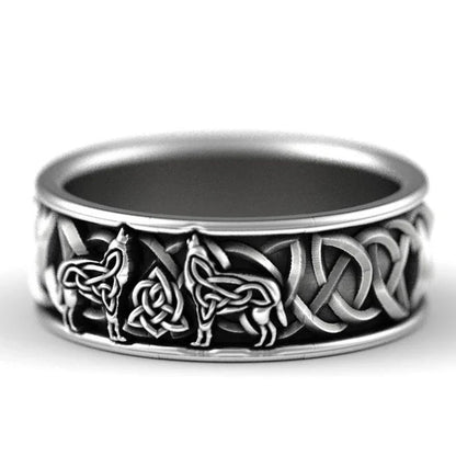 Huitan Viking Nordic Mythology Giant Wolf Ring – Defense Totem, Hip Hop Rock Fashion Unisex Punk Jewelry Gift