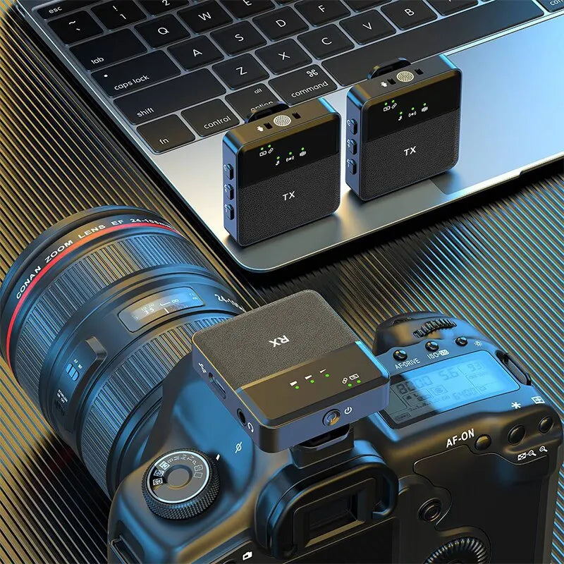 Multi-Function Wireless Microphone Receiver for iPhone, Android, and Live Gaming - Noise Reduction, Radio Recording Mic