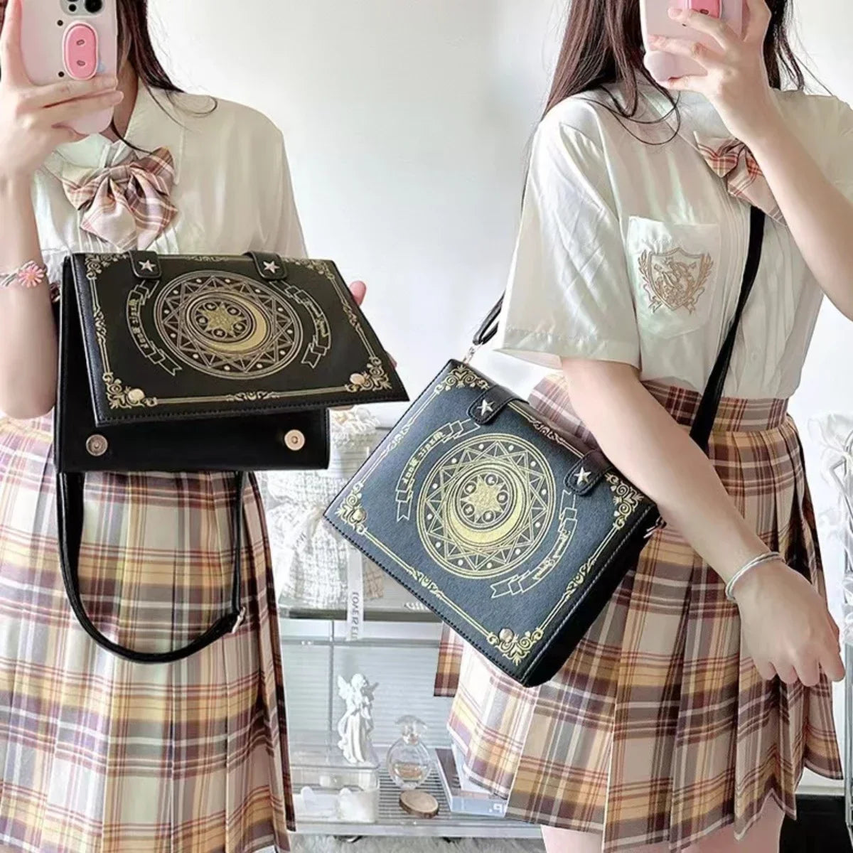 Y2K Korean Gothic Square Black Shoulder Bag - Harajuku Vintage Aesthetic Purses, Luxury Designer Handbag & Messenger Tote for Women