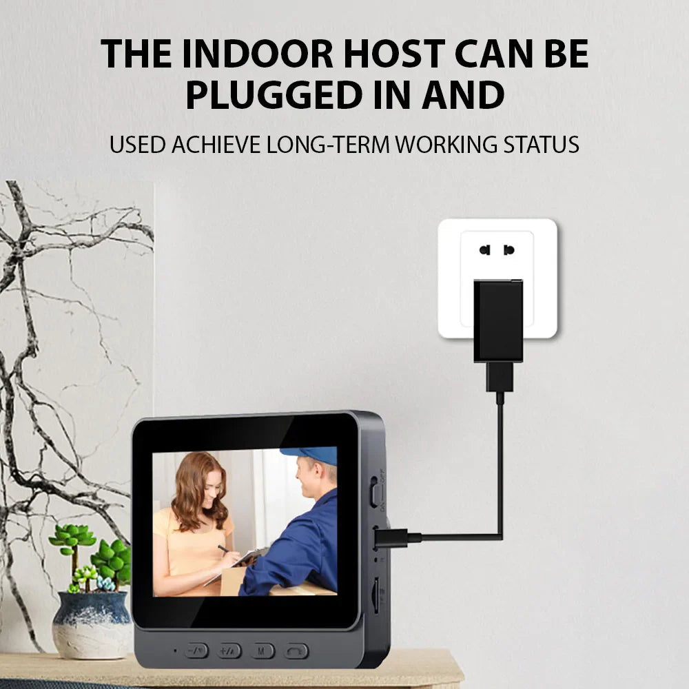 4.3" IPS Wireless Video Doorbell — 2.4G Smart Intercom with HD Screen, Two-Way Communication, and Video Monitoring