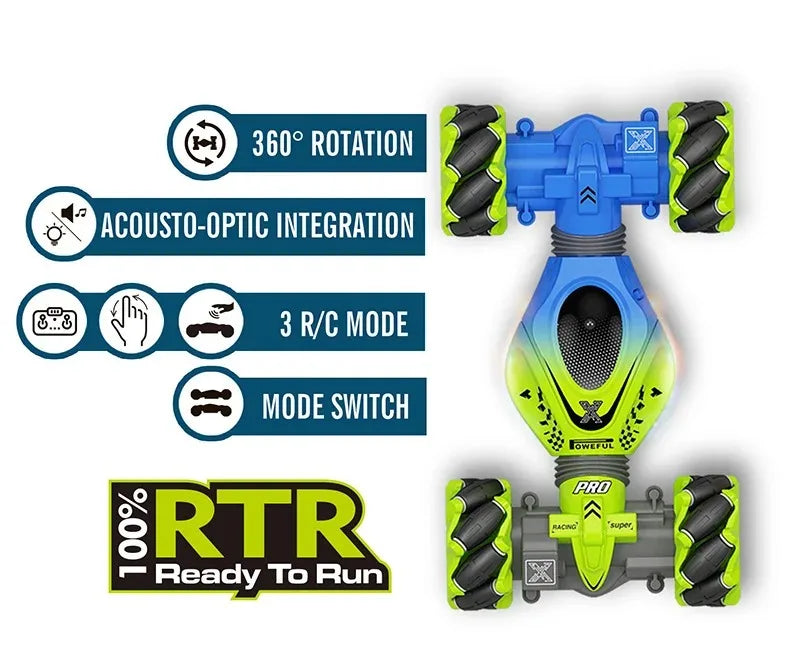 Newest 4WD RC Stunt Car — 2.4G Remote Control with 1/2/3 Battery, Gesture Sensor, Rotation Electronic Toy Gift