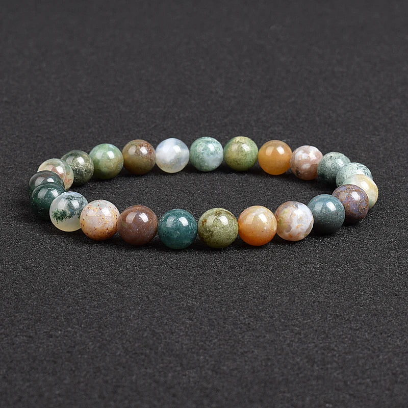 Genuine Natural Stone Beaded Bracelet – Apatite, Lapis Lazuli, Agate & Tiger Eye High Quality Crystal Gem Jewelry Bangle for Men & Women
