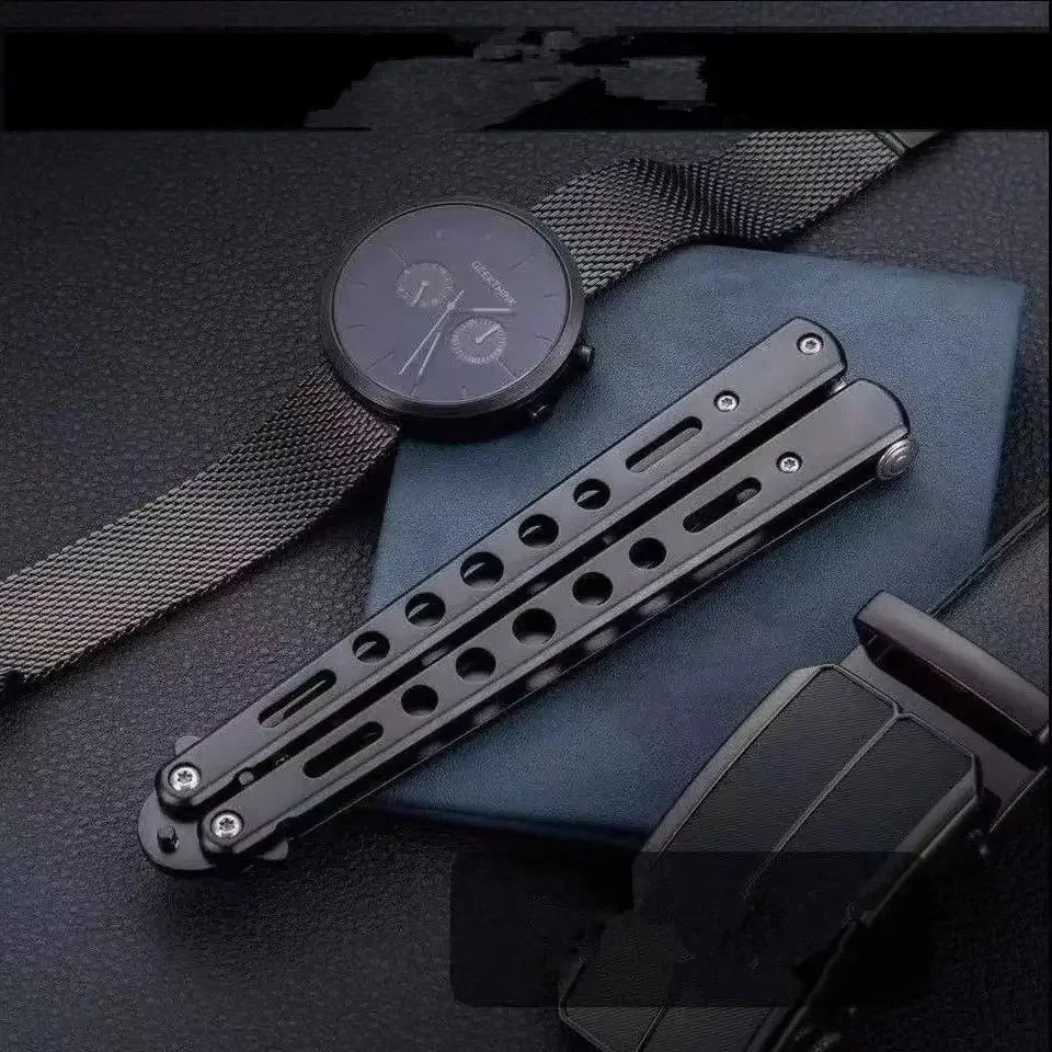 Portable Folding Butterfly Knife Trainer - Stainless Steel Practice Tool for Safe Skill Training & Hand Coordination