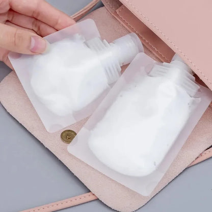 5pcs Travel Refillable Squeeze Bags — Empty Lotion, Shampoo, Conditioner & Cosmetic Storage Pouches for Toiletries