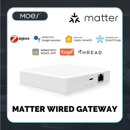MOES Matter Gateway - Smart Home Control with Tuya Zigbee, Siri, HomeKit, SmartThings & Google Assistant Compatibility
