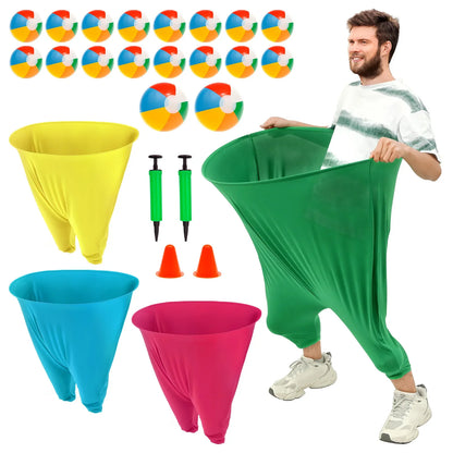 Adult Granny Pants Yard Game Set - Giant Outdoor Family Reunion Tossing Game with Marker Cones & Fun Activities