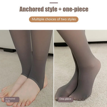 Woman's Thermal Fleece Tights: Sexy Winter Warm Pantyhose - Translucent Slim Thicken Tights with Elastic Velvet, Female