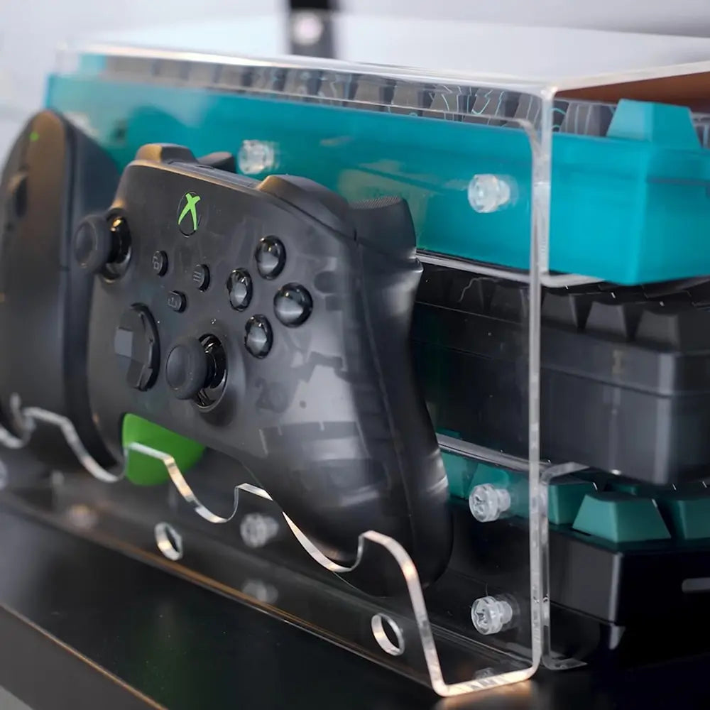 3-Tier Acrylic Keyboard & Mouse Organizer – Desktop Storage Stand for Study Room & Office