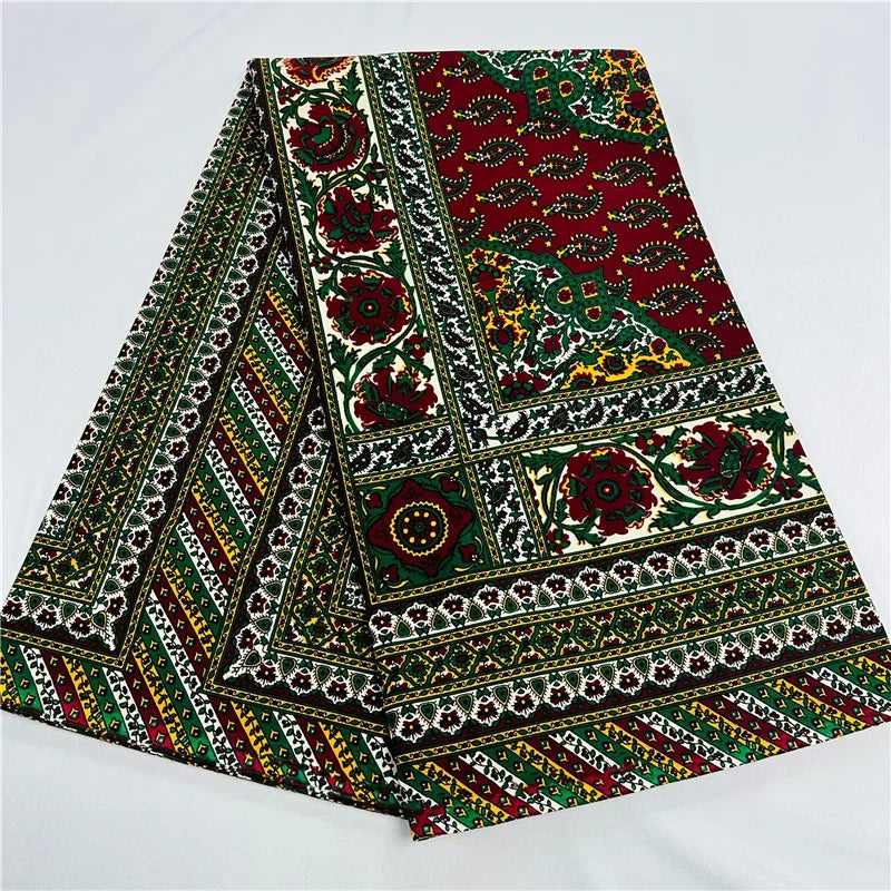 6 Yards African Real Wax Fabric - 100% Cotton Original Ankara Print for Party Dresses K121901