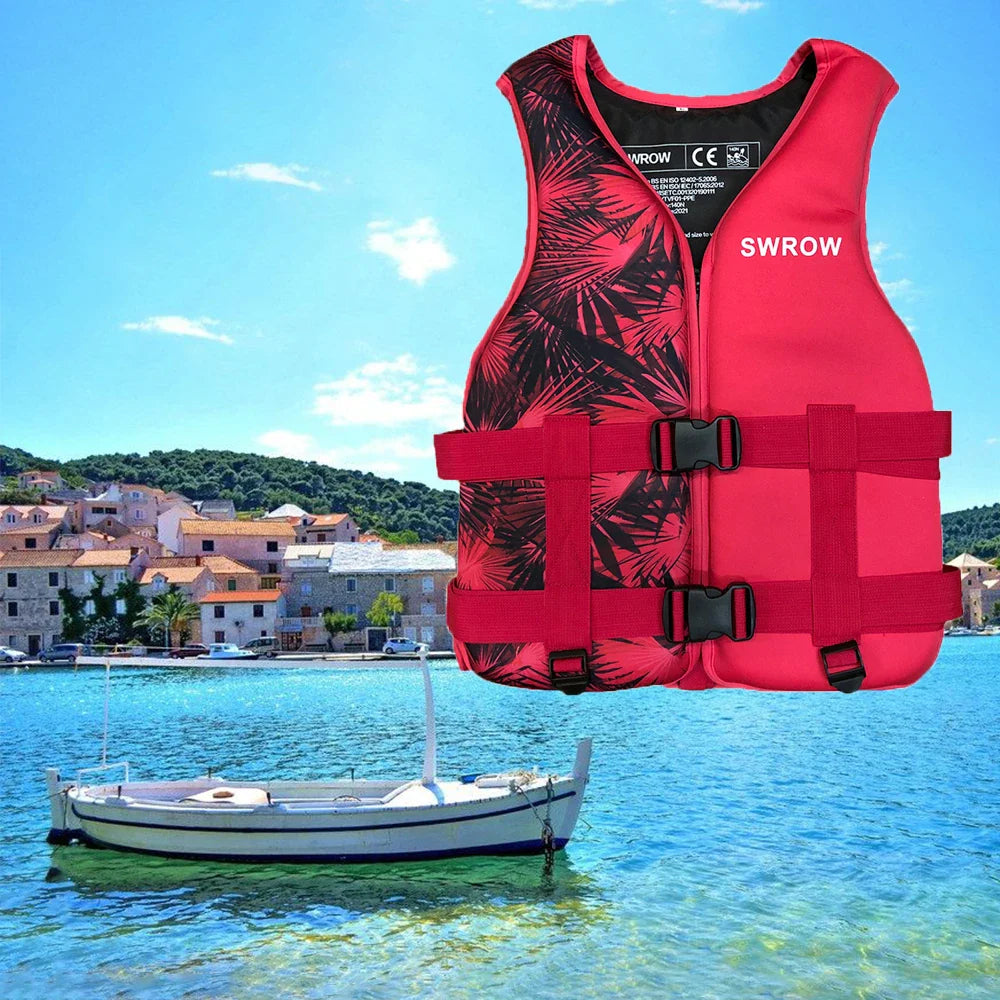 Neoprene Life Jacket for Adults & Children – Buoyancy Vest for Swimming, Boating, Skiing, Drifting & Water Sports