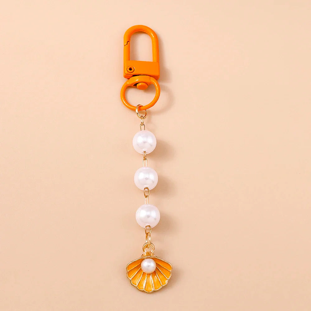 Summer Beach Shell Keychain – Octopus and Starfish Marine Life Pendant for Women, Girls, Handbag Decor, and Gifts