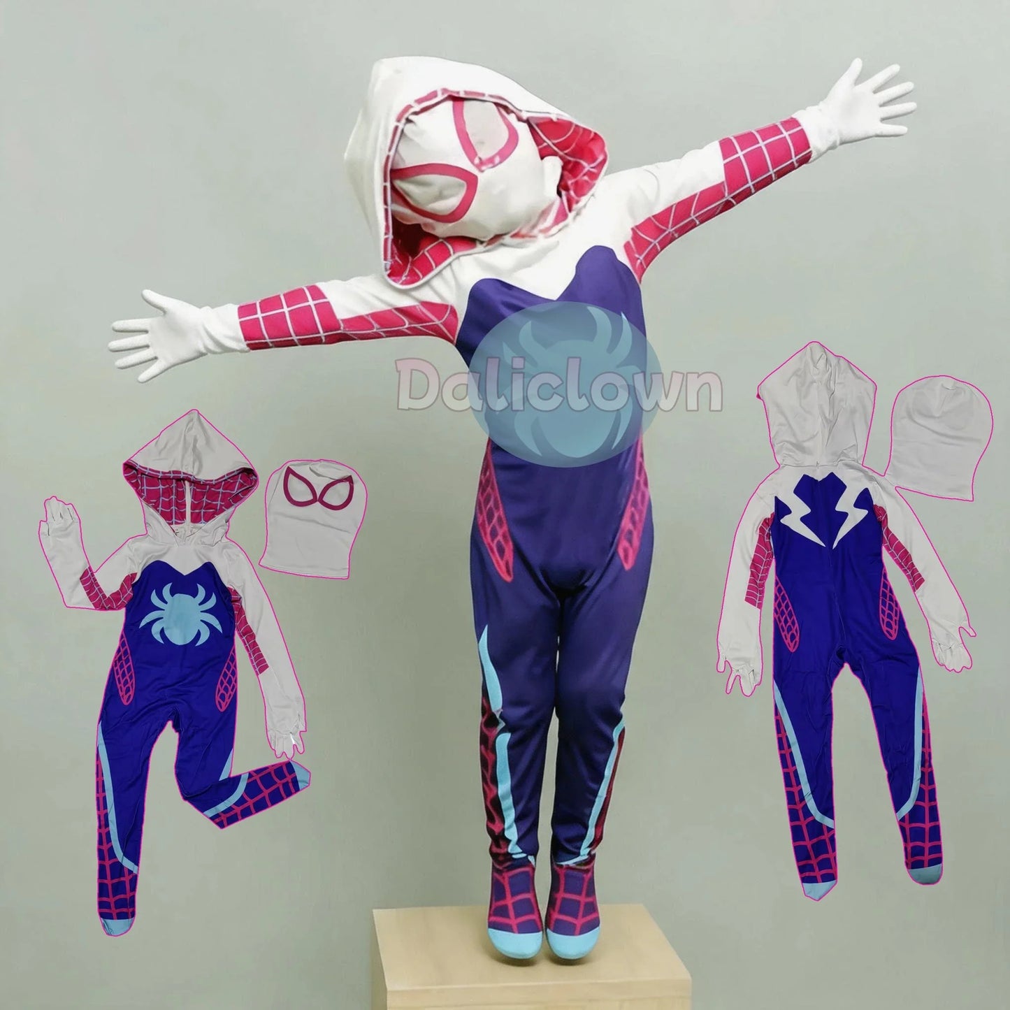 Kids Superhero Costume - Supergirl & Spider Girl Cosplay Zentai Bodysuit Jumpsuit for Halloween