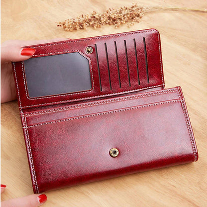 Women’s Leather Long Wallet – Luxury Fashion Purses & Card Holder, Money Bag Handbag for 2022