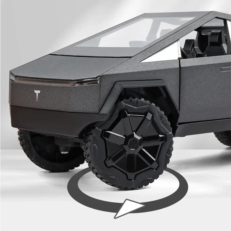 1:24 Alloy Diecast Mini Pickup Truck Model – Tesla Cybertruck Metal Toy for Boys, Kids’ Birthday & Collectible Gift