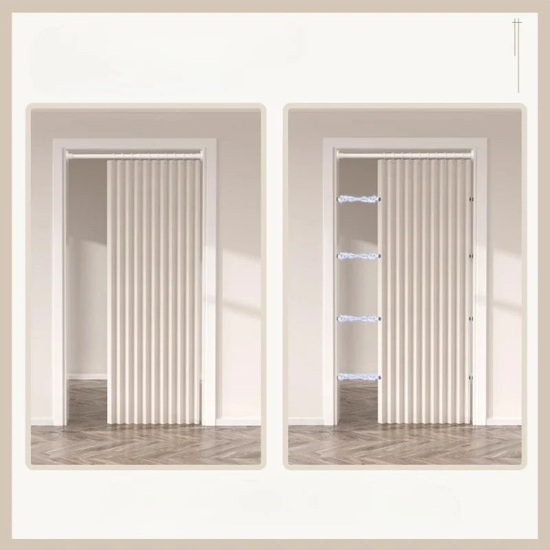 Pleated Accordion Folding Door Curtain – Privacy Panel for Bedroom, Wardrobe, Shoe Rack & Room Partition