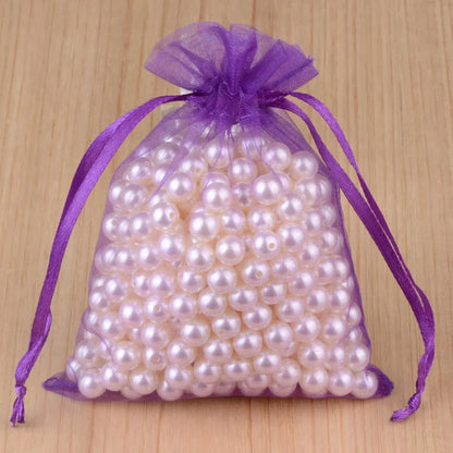 100pcs Organza Gift Bags – 7×9, 9×12, 10×15, 13×18cm Wedding & Jewelry Pouches