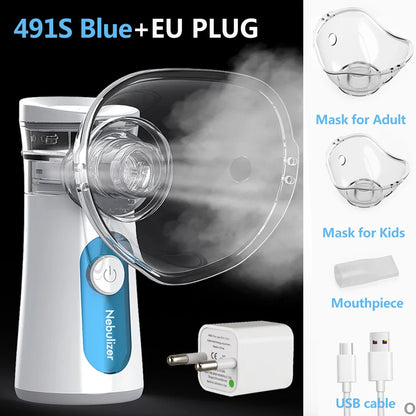 KIUZOU Silent Handheld Mesh Nebulizer – Portable Asthma Inhaler & Mini Humidifier for Kids & Adults
