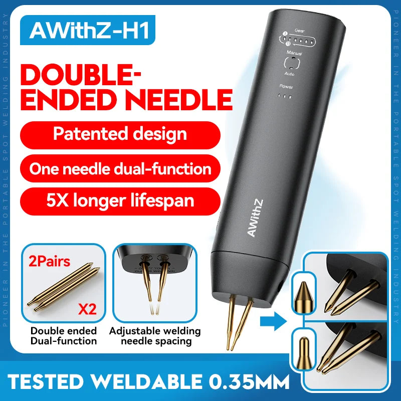 AWithZ Portable Handheld Spot Welder – DIY 90-Gear Adjustable Welding Machine for 18650 Lithium Batteries