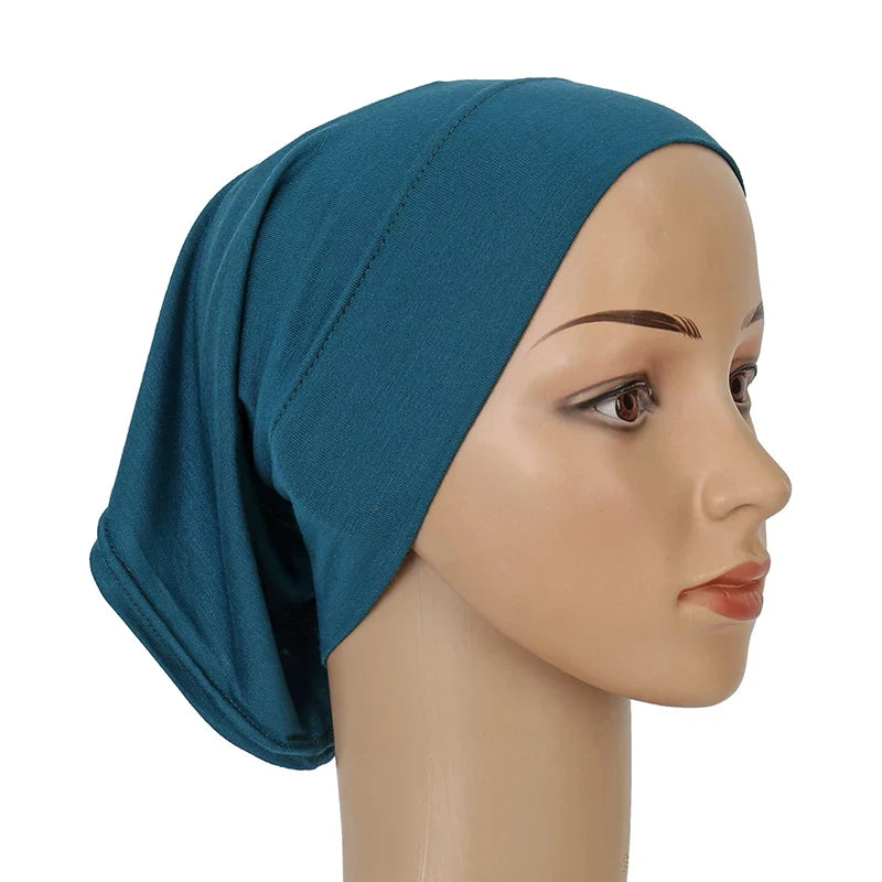 Cotton Modal Inner Hijab Undercap – Soft Stretch Muslim Turban, Islamic Underscarf Bonnet & Tube Cap for Women