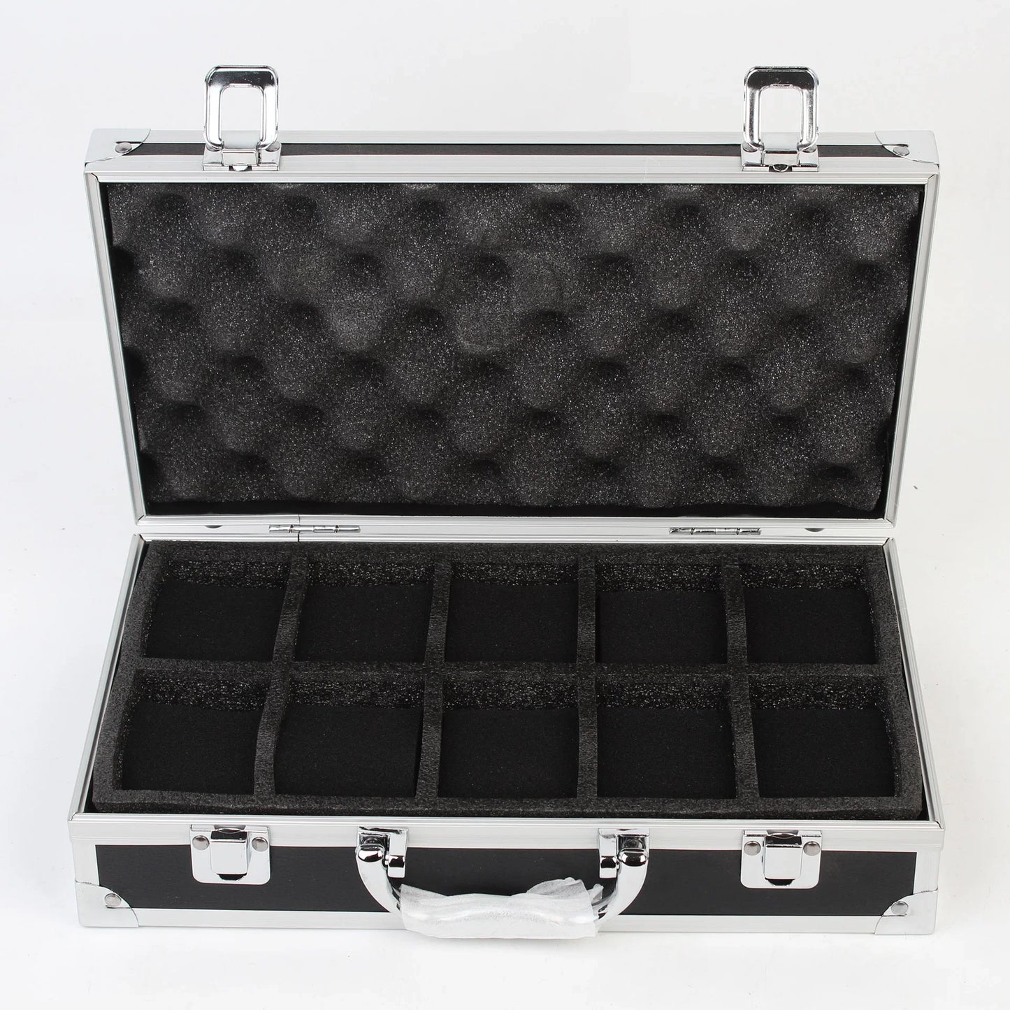 Aluminum Alloy Watch Storage Box – 10/12/18 Grid Large Capacity Black Jewelry Organizer Gift