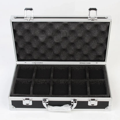 Aluminum Alloy Watch Storage Box – 10/12/18 Grid Large Capacity Black Jewelry Organizer Gift
