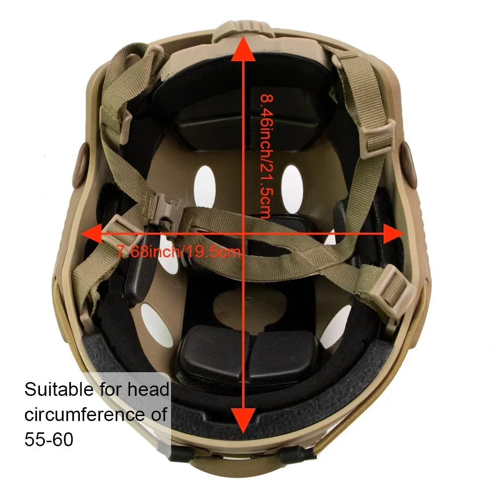 Adjustable Tactical Helmet – Thicken ABS Protective Gear for Air Gun Shooting, CS, Outdoor Use, Head Size 55-60cm