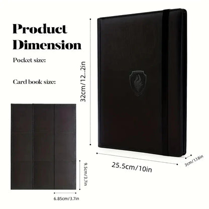 9-Pocket Trading Card Binder — Premium PU Cover Zip Card Holder Book, Durable Side-Loading Card Organizer