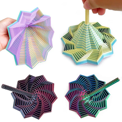 3D Printing Sensory Fidget Star – Hexagon Whirling Spiral Visual Illusion Stress Relief Ornament