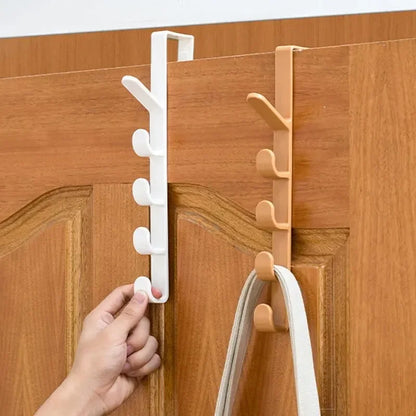 Over-the-Door Bedroom Hanger — Plastic Clothes & Bag Rack for Home Storage Organization