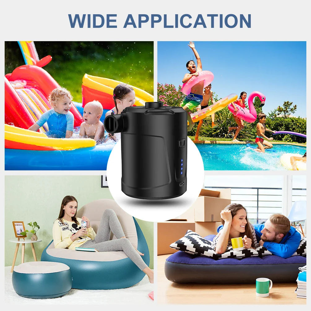 Portable Quick-Fill Air Pump 5000mAh Rechargeable Inflator & Deflator – High Power Air Pump for Air Mattresses, Beds, Boats & Swimming Rings