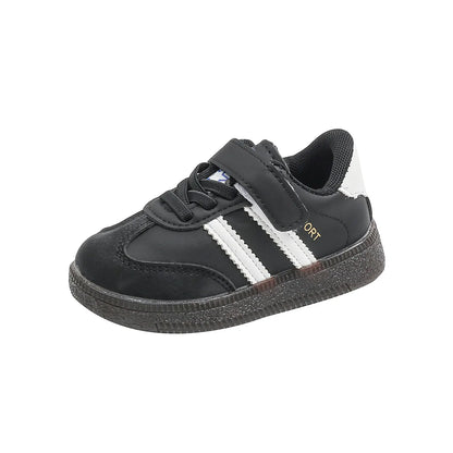 Toddler & Kids White Sneakers — Fashionable Non-Slip Walking Shoes for Boys & Girls, Breathable Outdoor Sport Casual Shoes