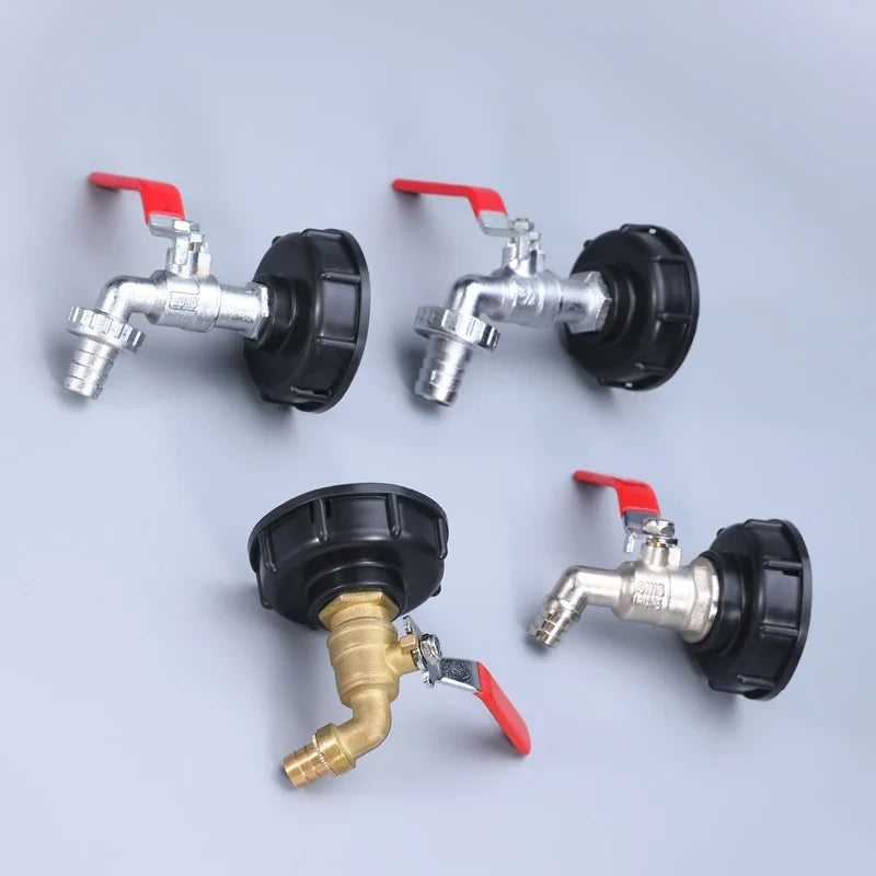 IBC Tank Tap Connector - S60x6 Coarse Thread x 1/2'' 3/4'' Water Coupling Adapter, 1000L Garden Home Replacement Valve Fitting