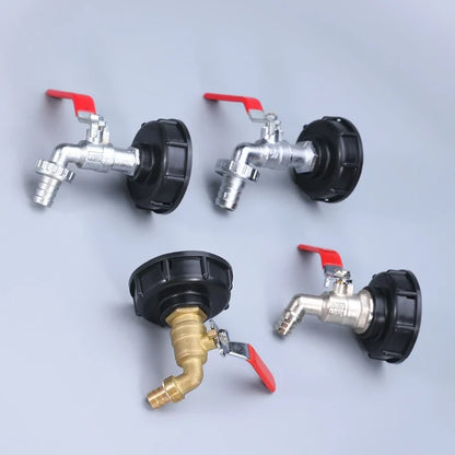 IBC Tank Tap Connector - S60x6 Coarse Thread x 1/2'' 3/4'' Water Coupling Adapter, 1000L Garden Home Replacement Valve Fitting