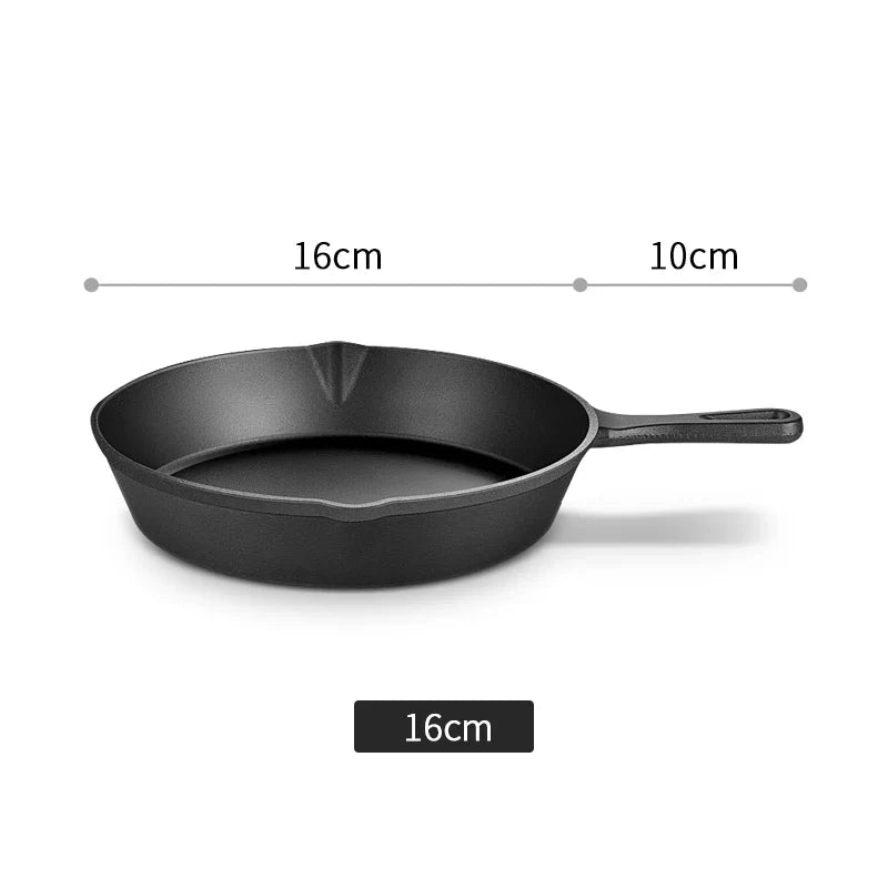 Cast Iron Frying Pan – 14/16/20cm Non-Stick Skillet for Omelettes, Pancakes & Induction Cooking