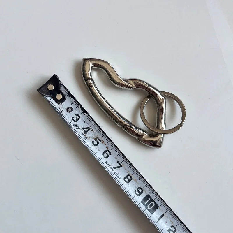 Unisex Essential Belt Icon Carabiner Keychain – Blackout Oval Solid Buckle for Men & Women Bag Accessories
